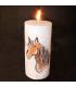 Handbemalte Kerze mit Tiermotiv Pferd